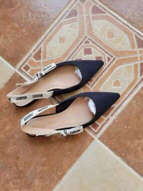 Dior Black Slingback Flats